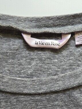 La Vie En Rose Gray Crewneck Tee